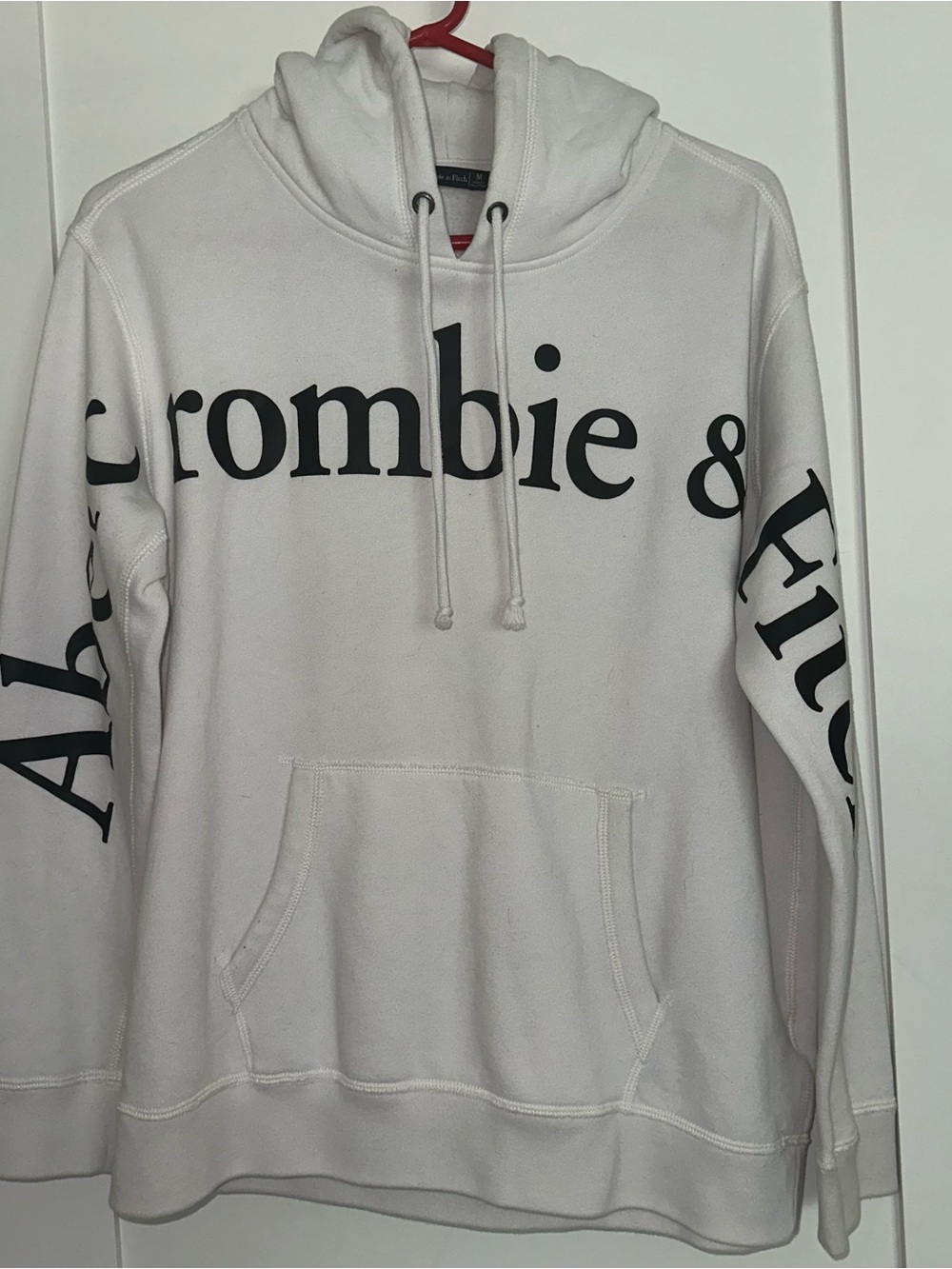 Abercrombie & Fitch Women’s Small White & Navy Blue Hoodie